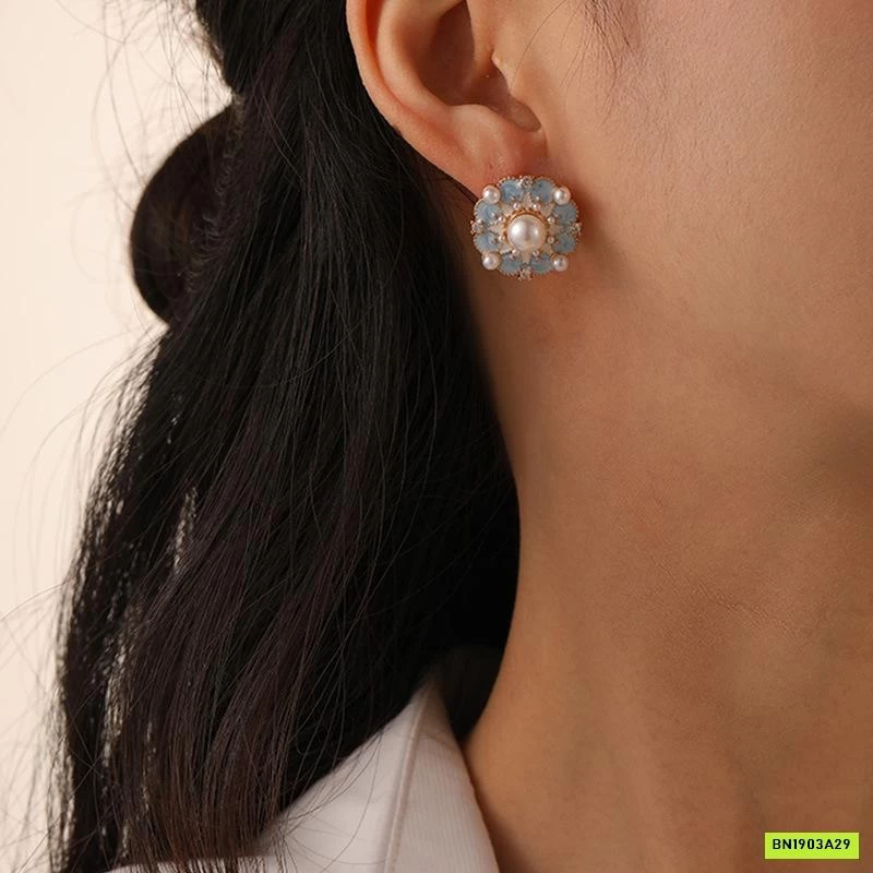 HOA TAI NGỌC XANH DƯƠNG KIỂU PHÁP