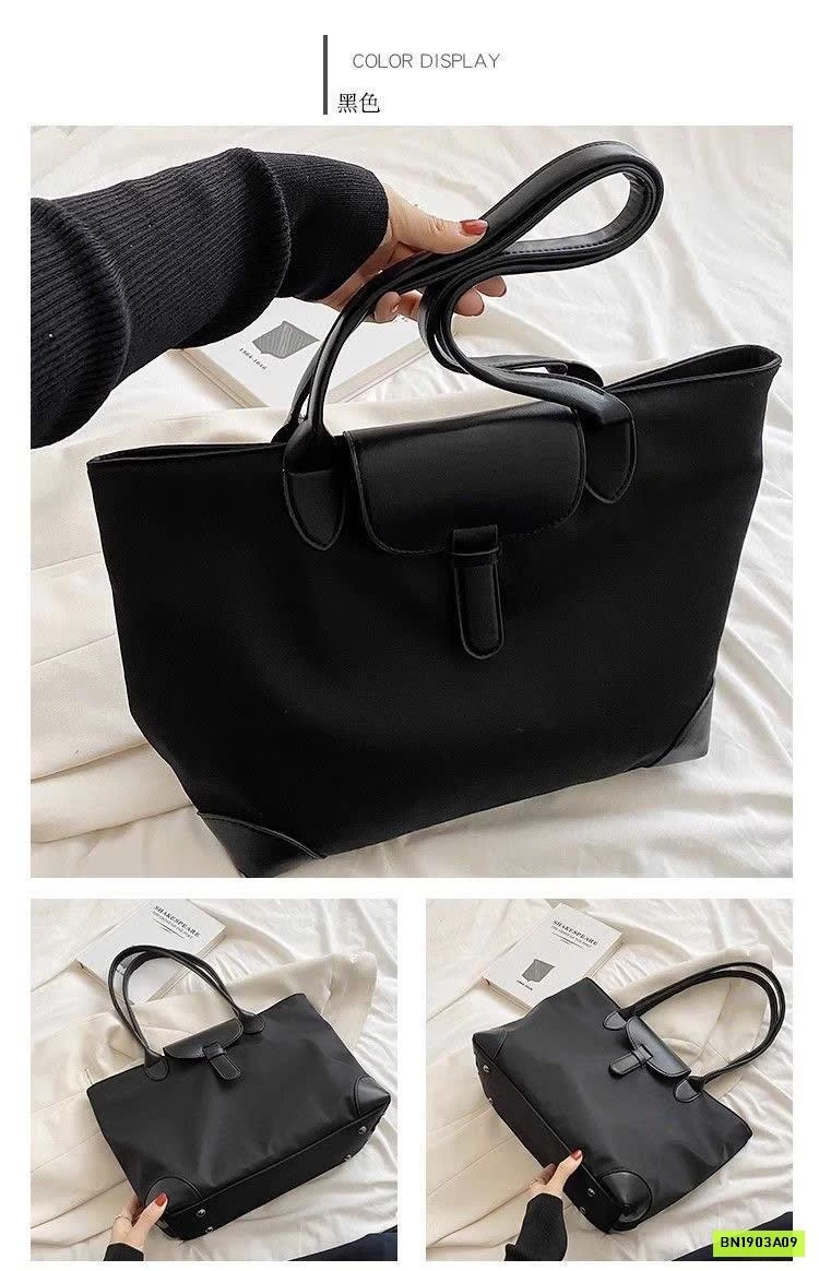 TÚI TOTE PHỐI DA KHÓA GÀI