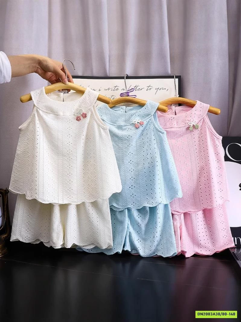 BỘ HÈ CỔ YẾM BÉ GÁI