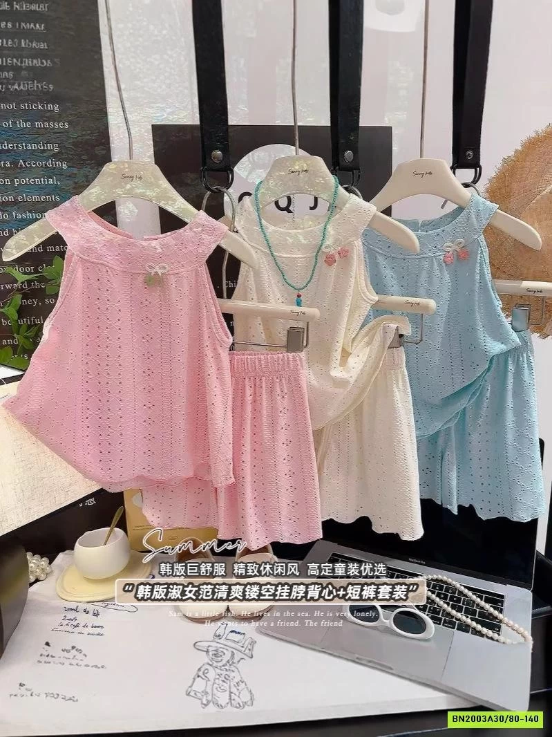 BỘ HÈ CỔ YẾM BÉ GÁI