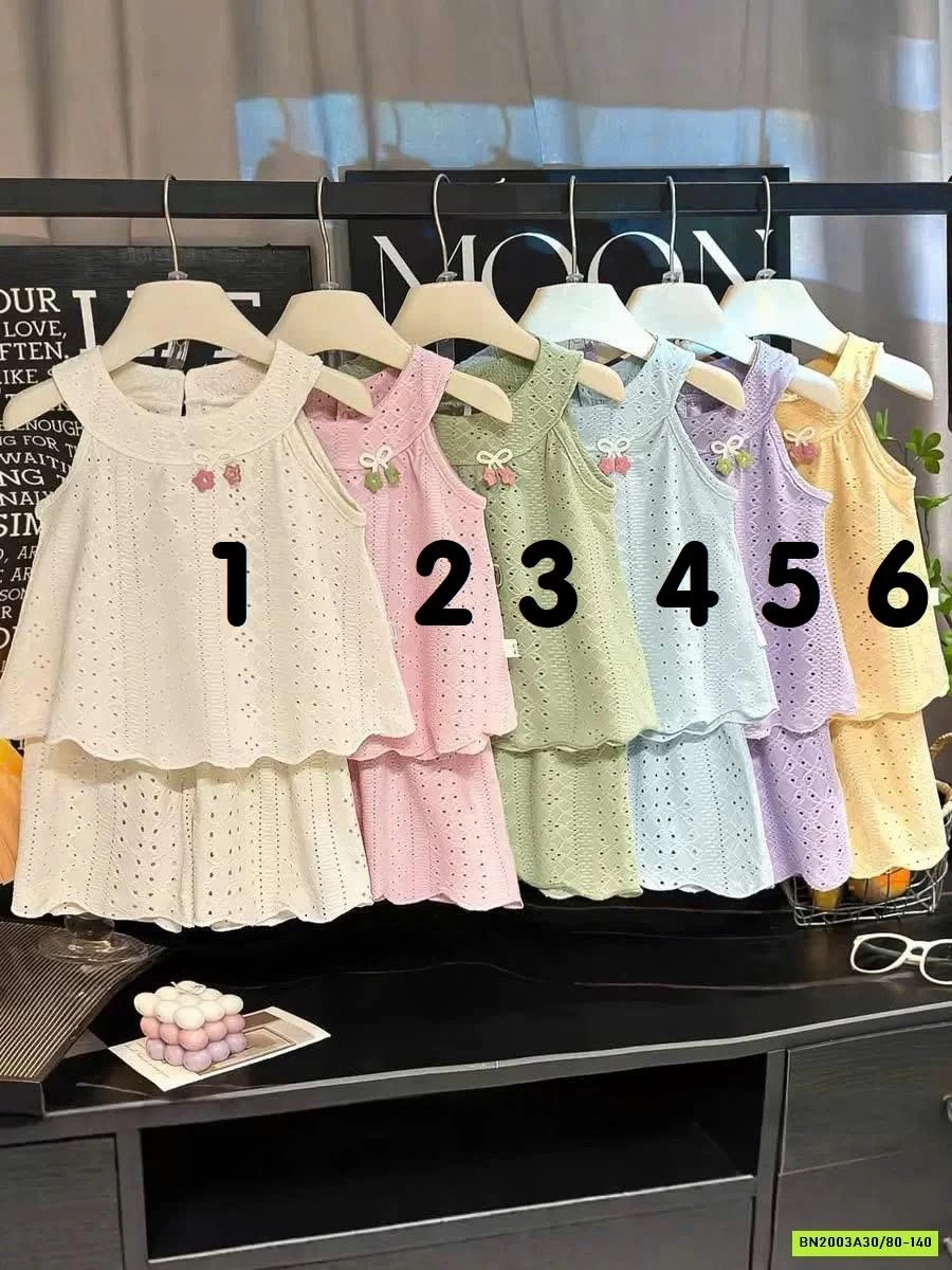 BỘ HÈ CỔ YẾM BÉ GÁI