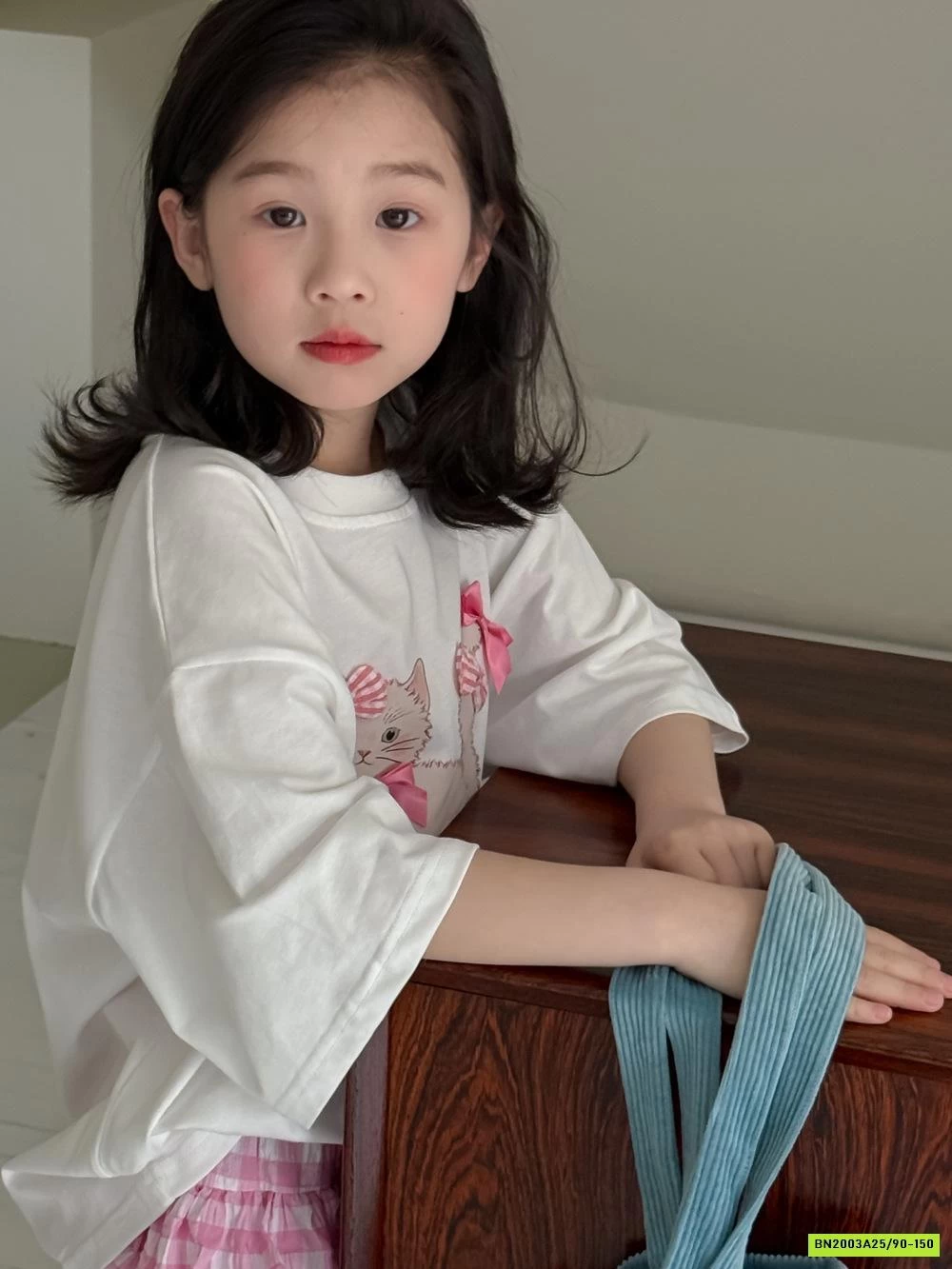 AO THUN MÈO MIX CV XẾP TẦNG DÁNG DÀI KUMAIKIDS