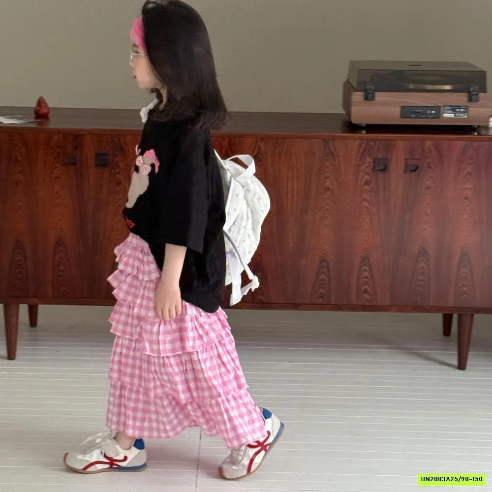 AO THUN MÈO MIX CV XẾP TẦNG DÁNG DÀI KUMAIKIDS