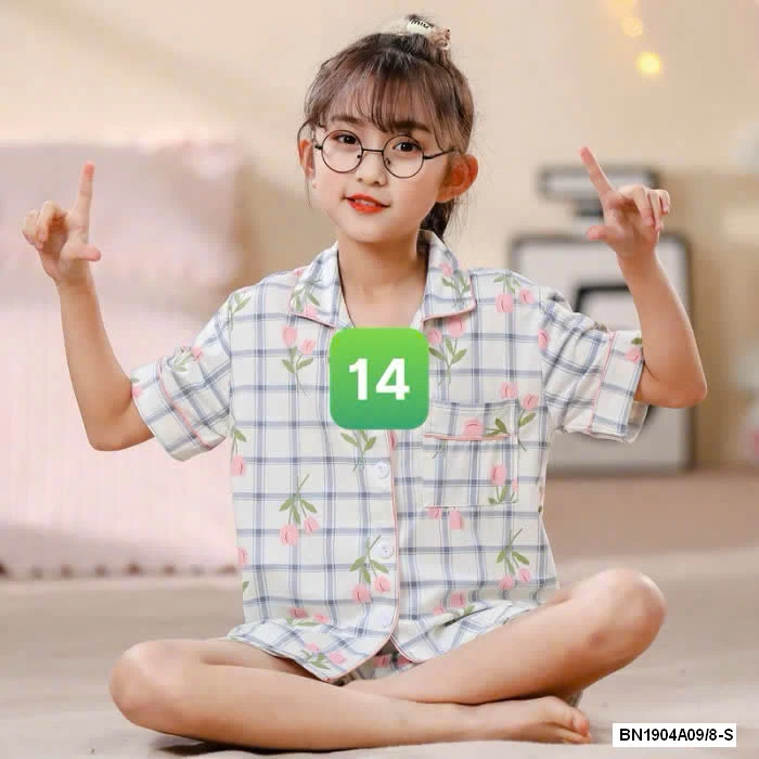 PIZAMA CỘC TAY LỤA SỮA BG