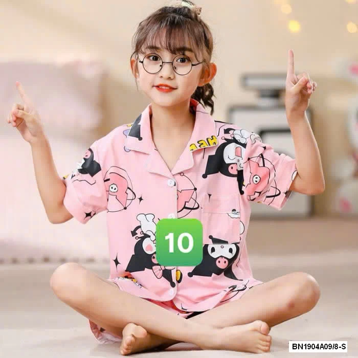 PIZAMA CỘC TAY LỤA SỮA BG