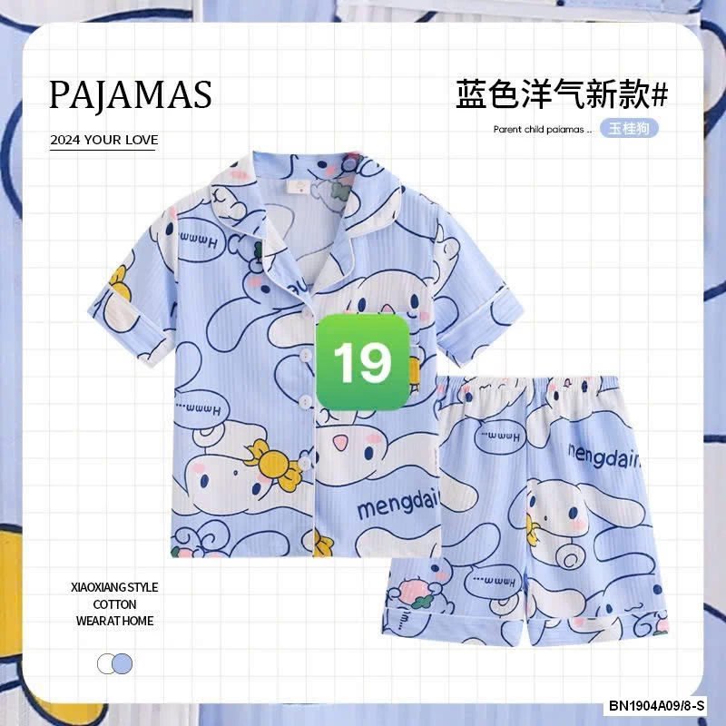 PIZAMA CỘC TAY LỤA SỮA BG