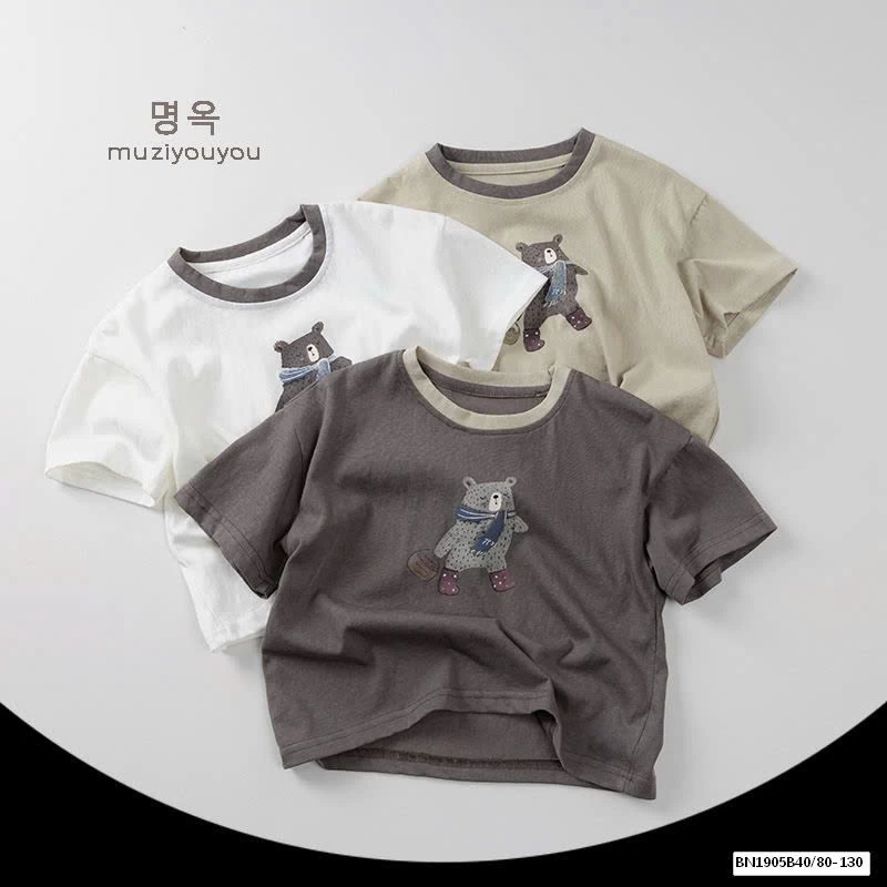 ÁO THUN IN HÌNH GẤU XUẤT HÀN