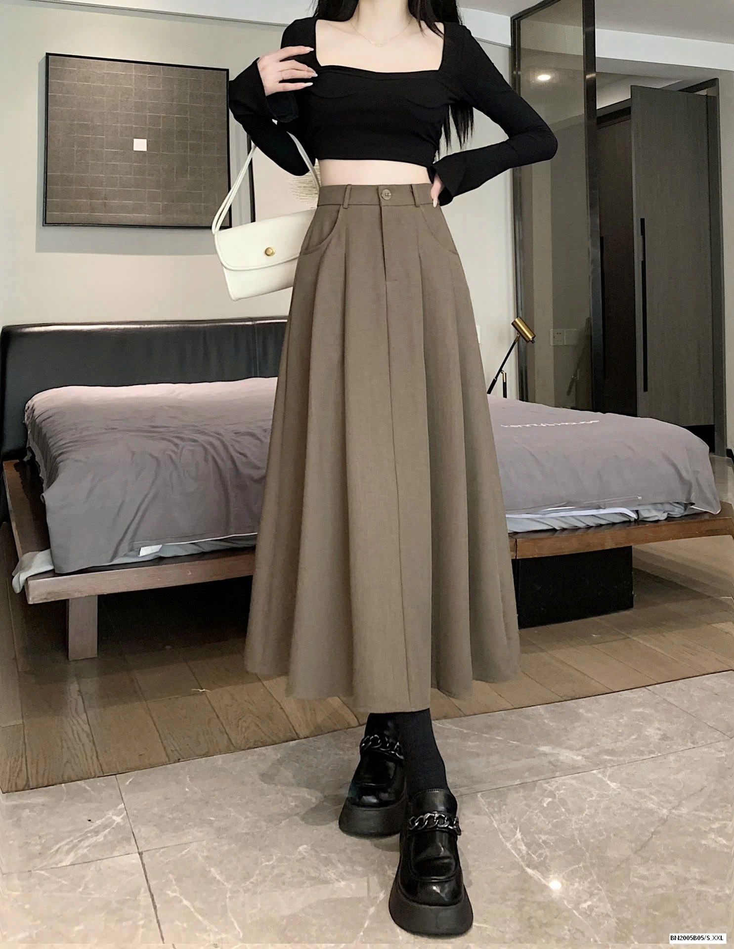 CHÂN VÁY VẢI  DÁNG DÀI NỮ