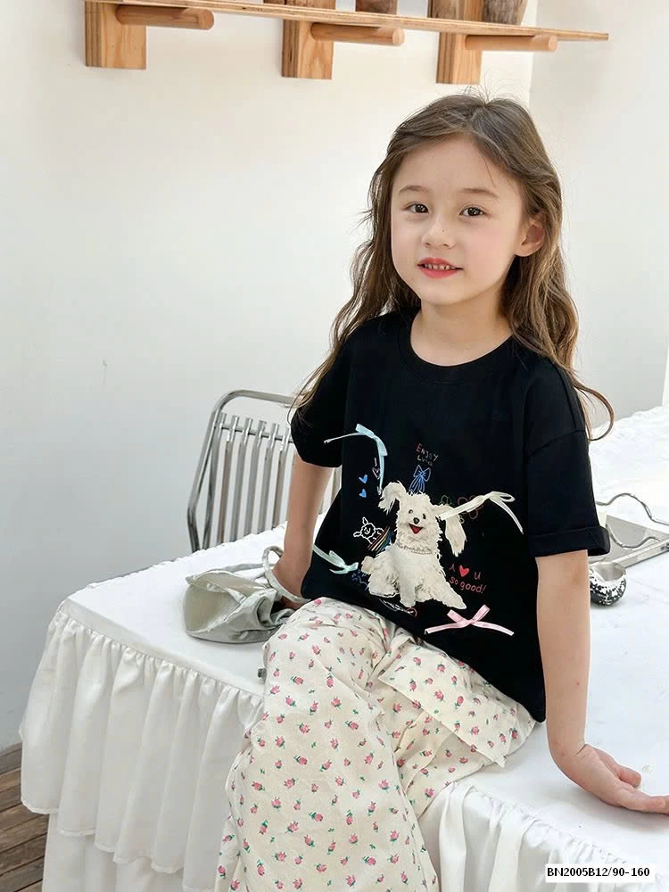 ÁO THUN CÚN ĐÍNH NƠ AMBB 24V080