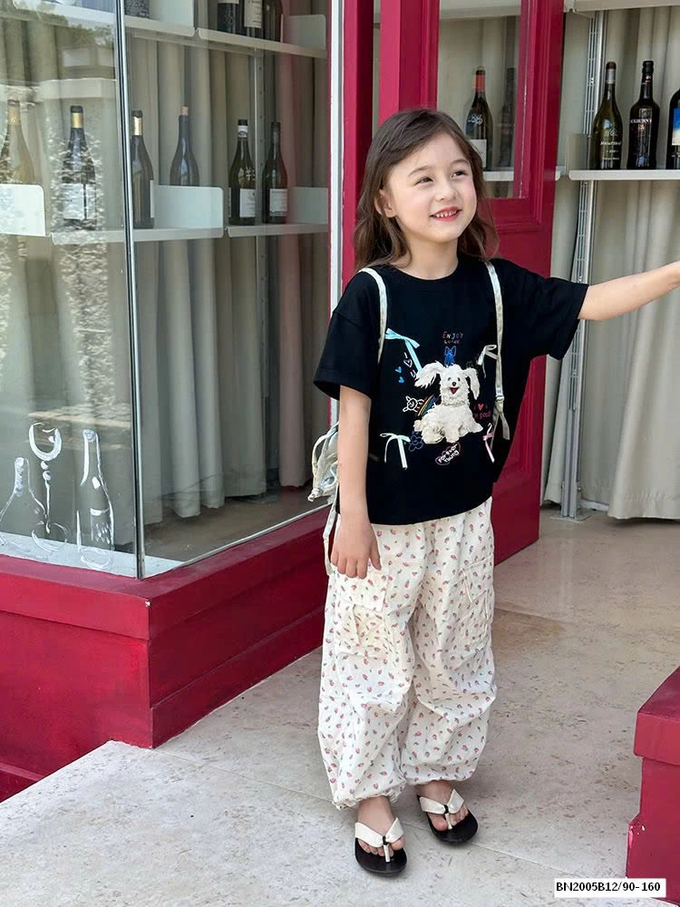 ÁO THUN CÚN ĐÍNH NƠ AMBB 24V080