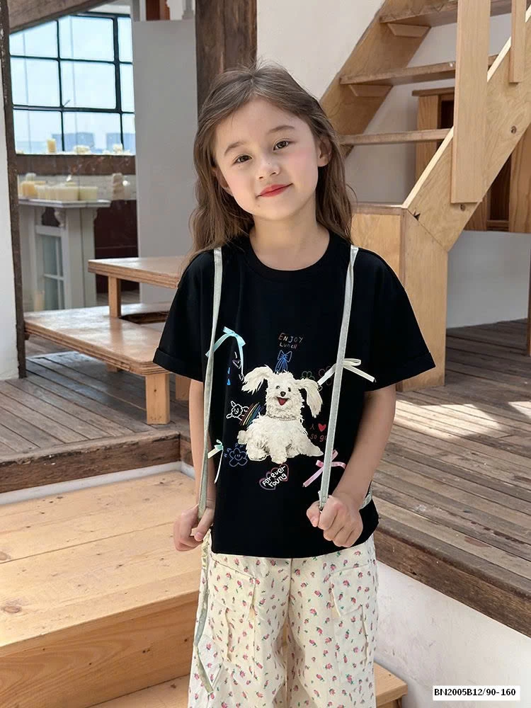 ÁO THUN CÚN ĐÍNH NƠ AMBB 24V080