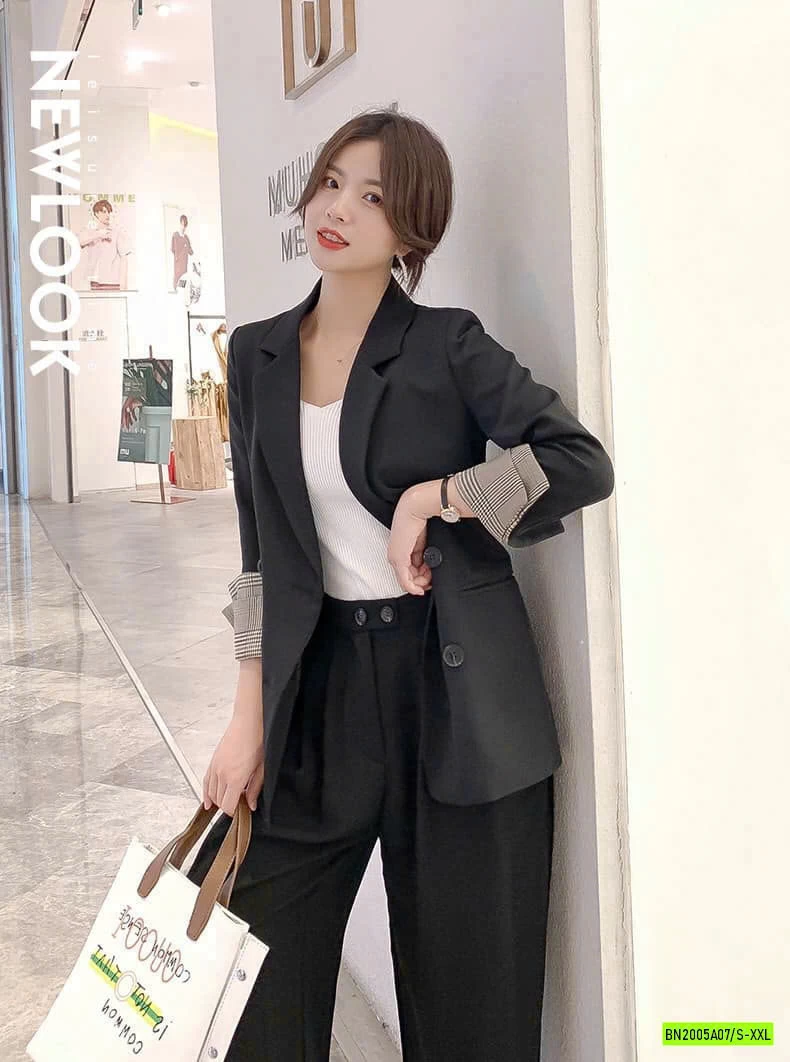 ÁO BLAZER TAY KẺ
