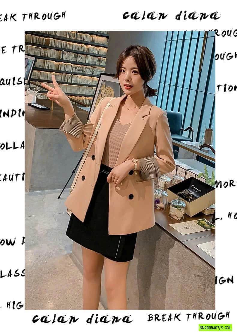 ÁO BLAZER TAY KẺ