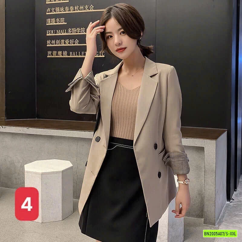 ÁO BLAZER TAY KẺ