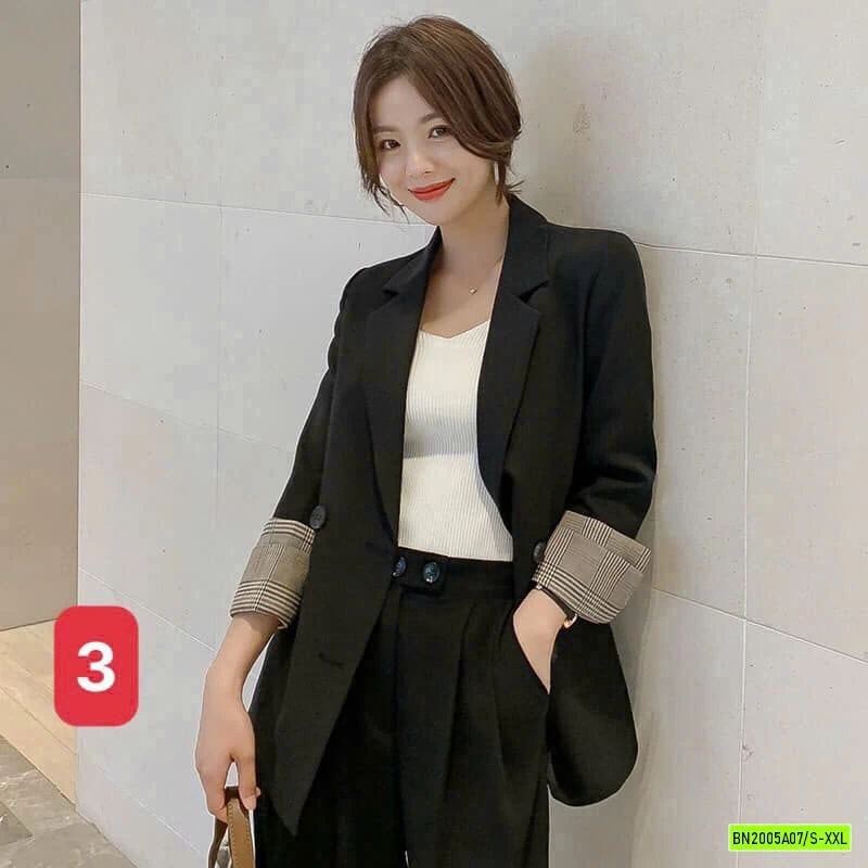 ÁO BLAZER TAY KẺ