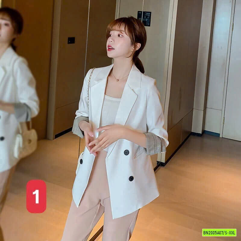 ÁO BLAZER TAY KẺ