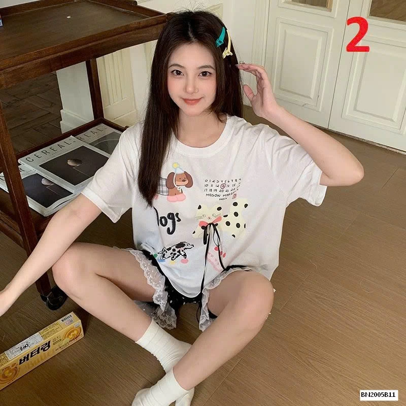 BỘ MẶC NHÀ QUẦN MIX REN