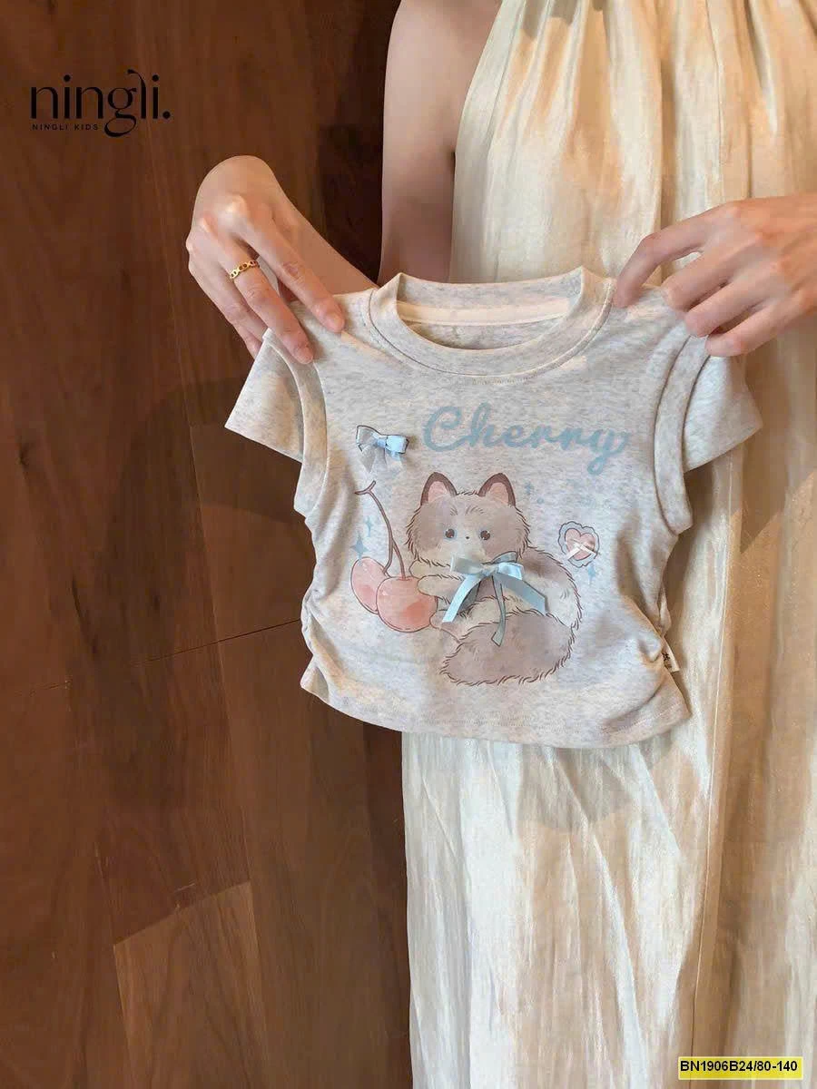 SET ÁO PHÔNG HỌA TIẾT MIX QUẦN KẺ NINGLI