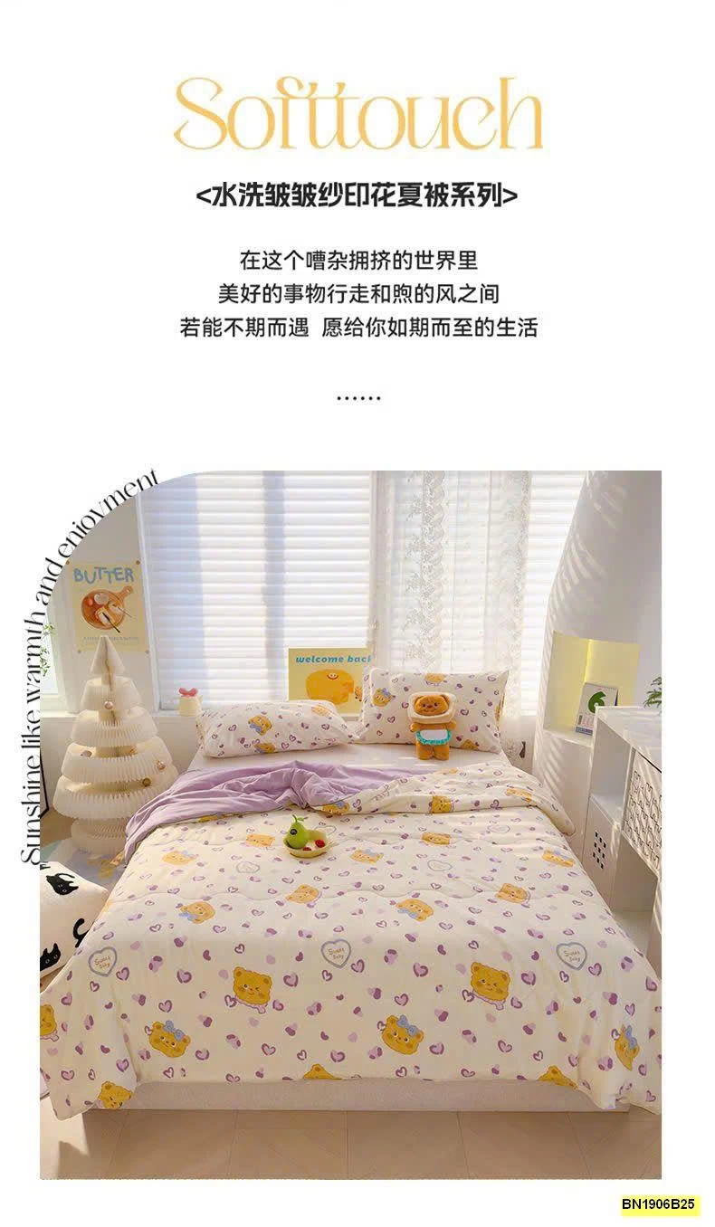 CHĂN HÈ MÁT MẺ 2 LỚP LOẠI A IN HÌNH