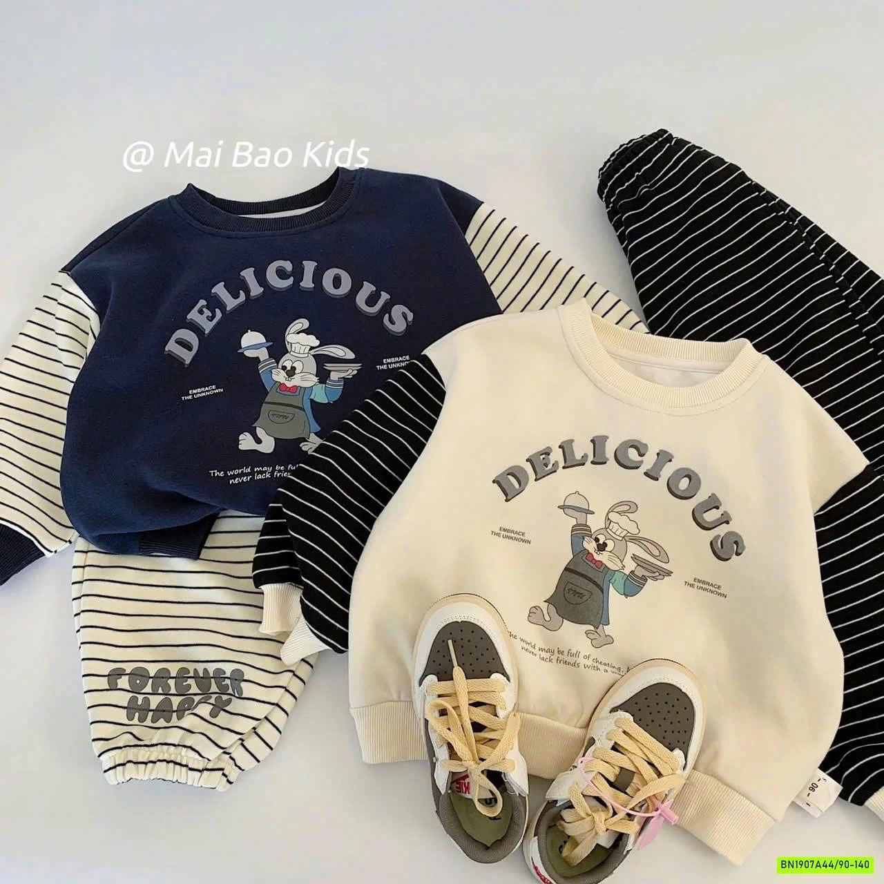 SÉT NỈ ÉP QUẦN KẺ THỎ KUTE