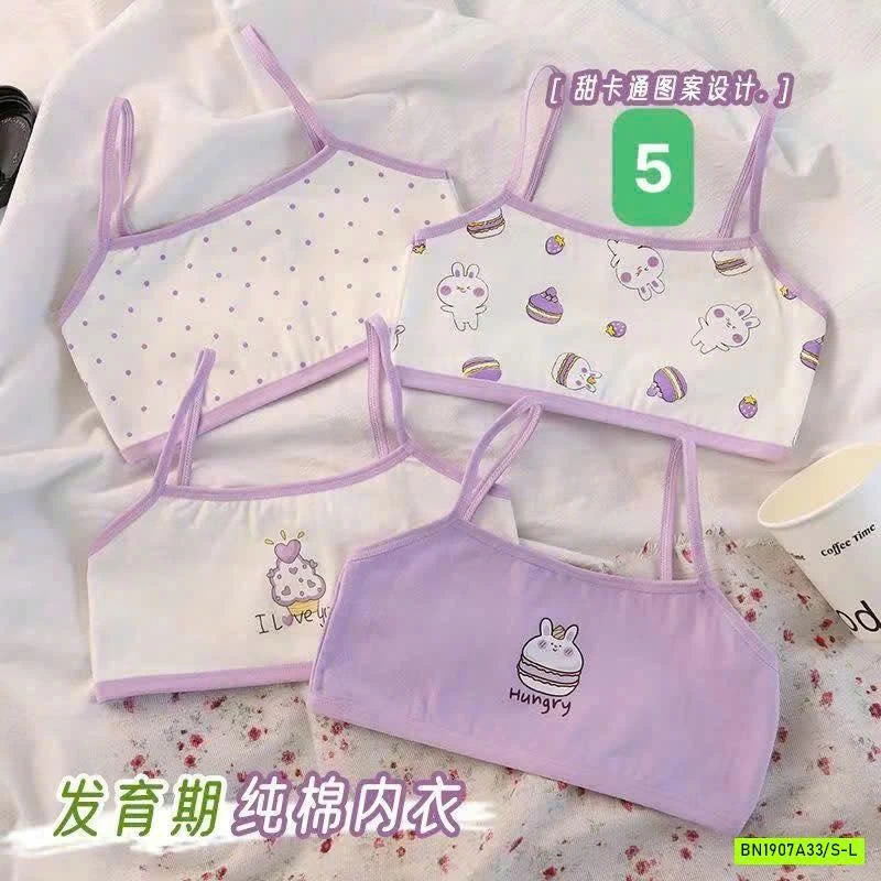 SET 4 ÁO LÓT CHO BÉ GÁI MỚI LỚN