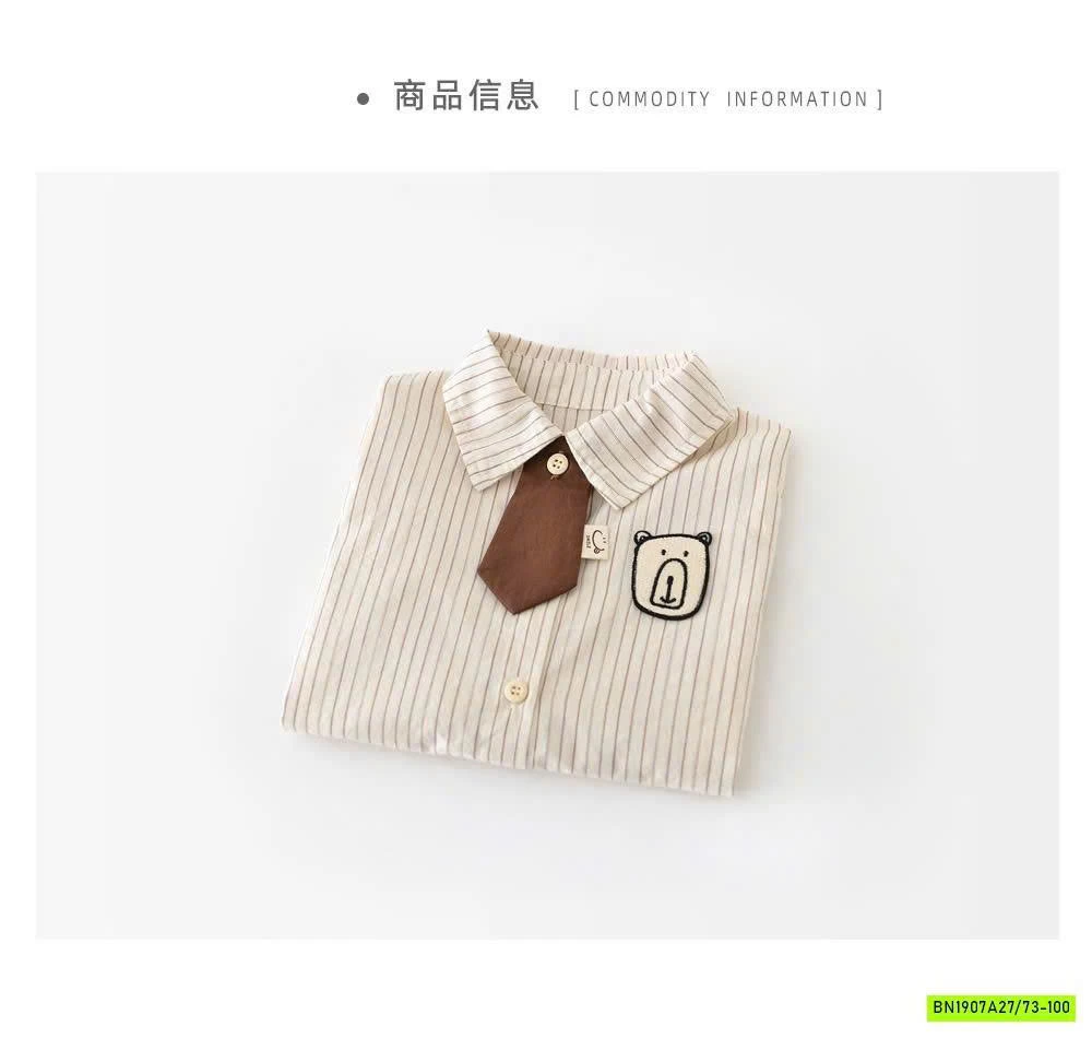 SET ÁO SƠ MI KẺ MIX QUẦN BO GẤU BT