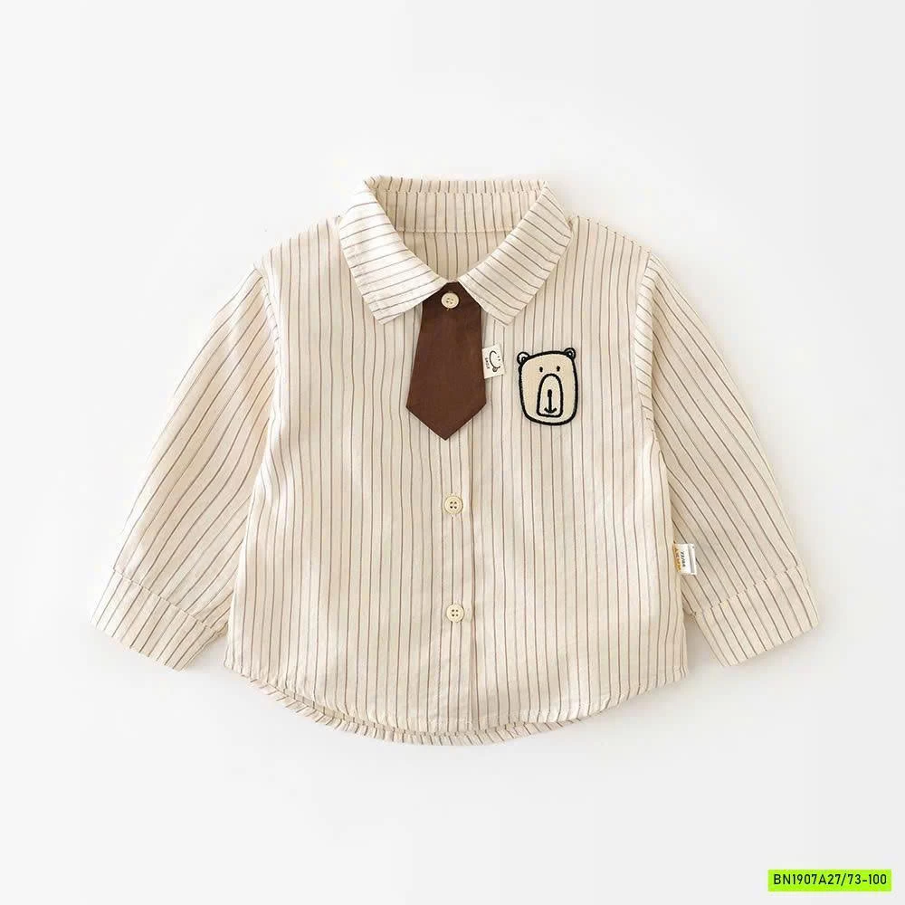 SET ÁO SƠ MI KẺ MIX QUẦN BO GẤU BT