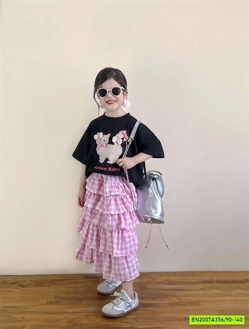 ÁO THUN MÈO MIX CV HỒNG