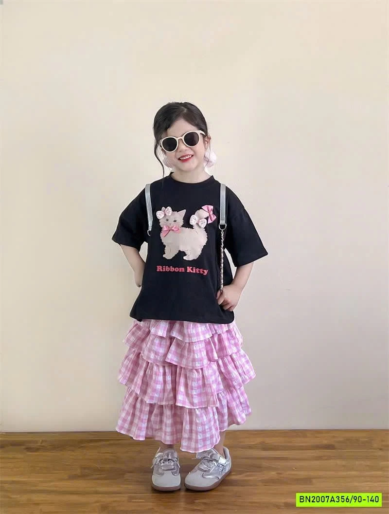 ÁO THUN MÈO MIX CV HỒNG