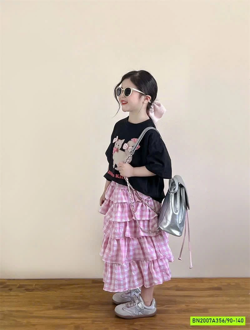 ÁO THUN MÈO MIX CV HỒNG