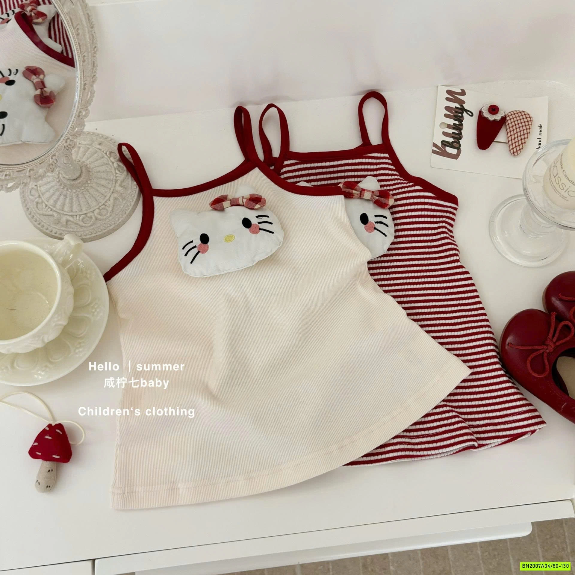 VÁY 2 DÂY GẮN KITTY DỄ THƯƠNG