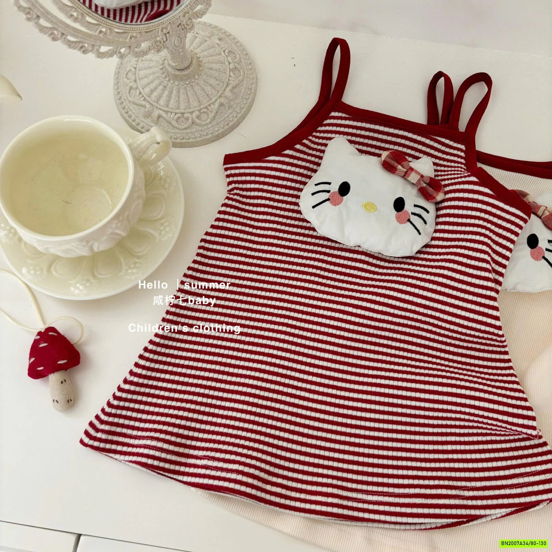 VÁY 2 DÂY GẮN KITTY DỄ THƯƠNG