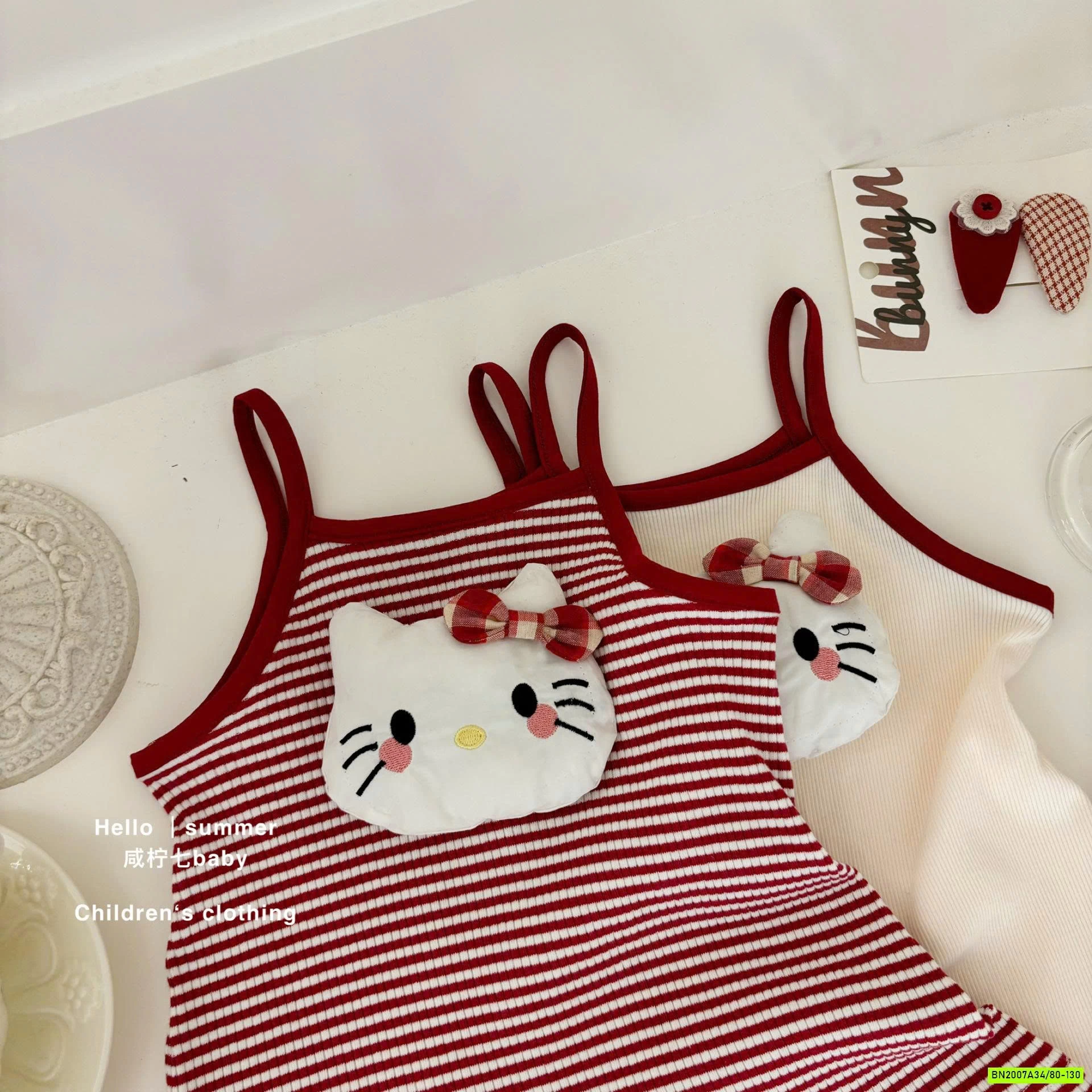 VÁY 2 DÂY GẮN KITTY DỄ THƯƠNG