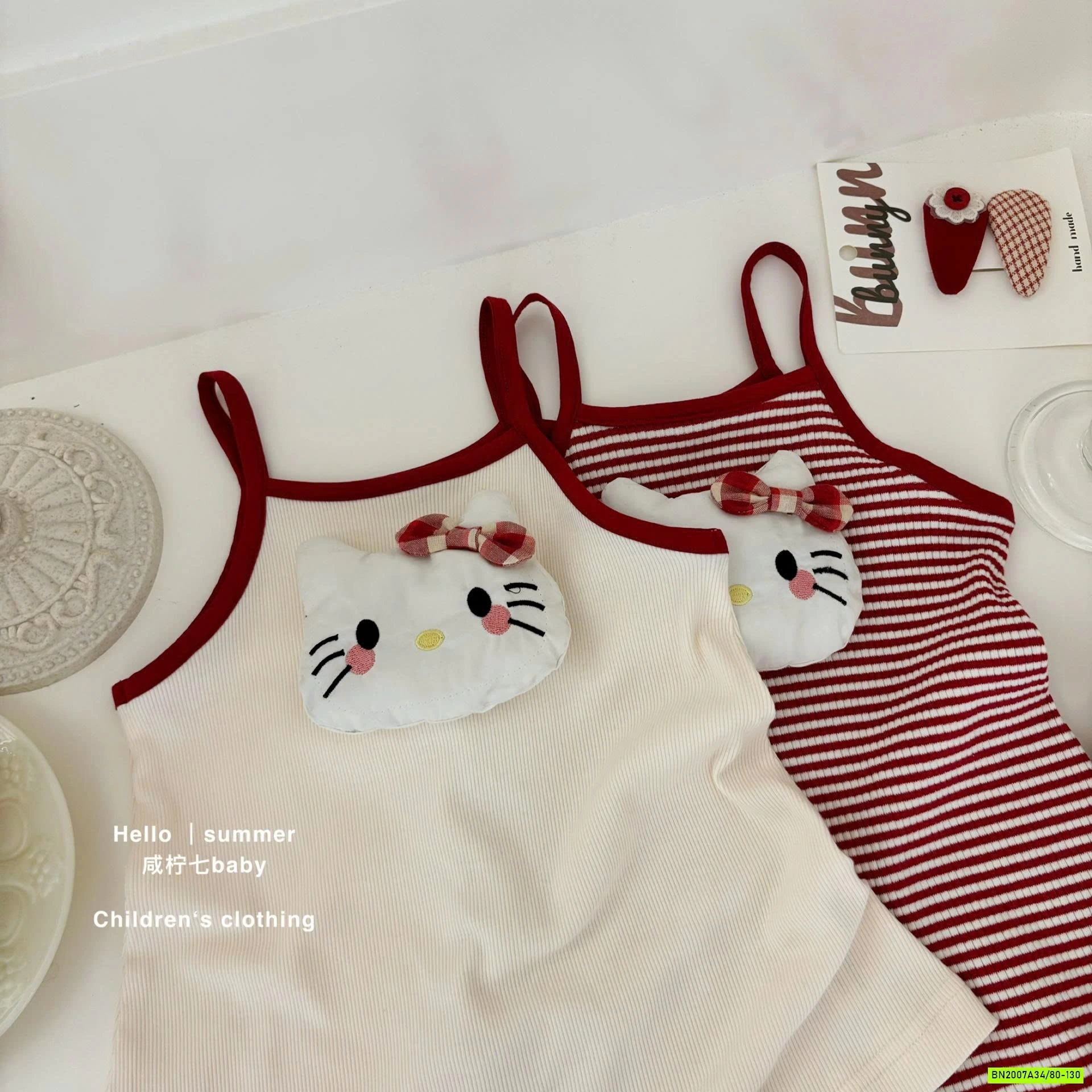 VÁY 2 DÂY GẮN KITTY DỄ THƯƠNG