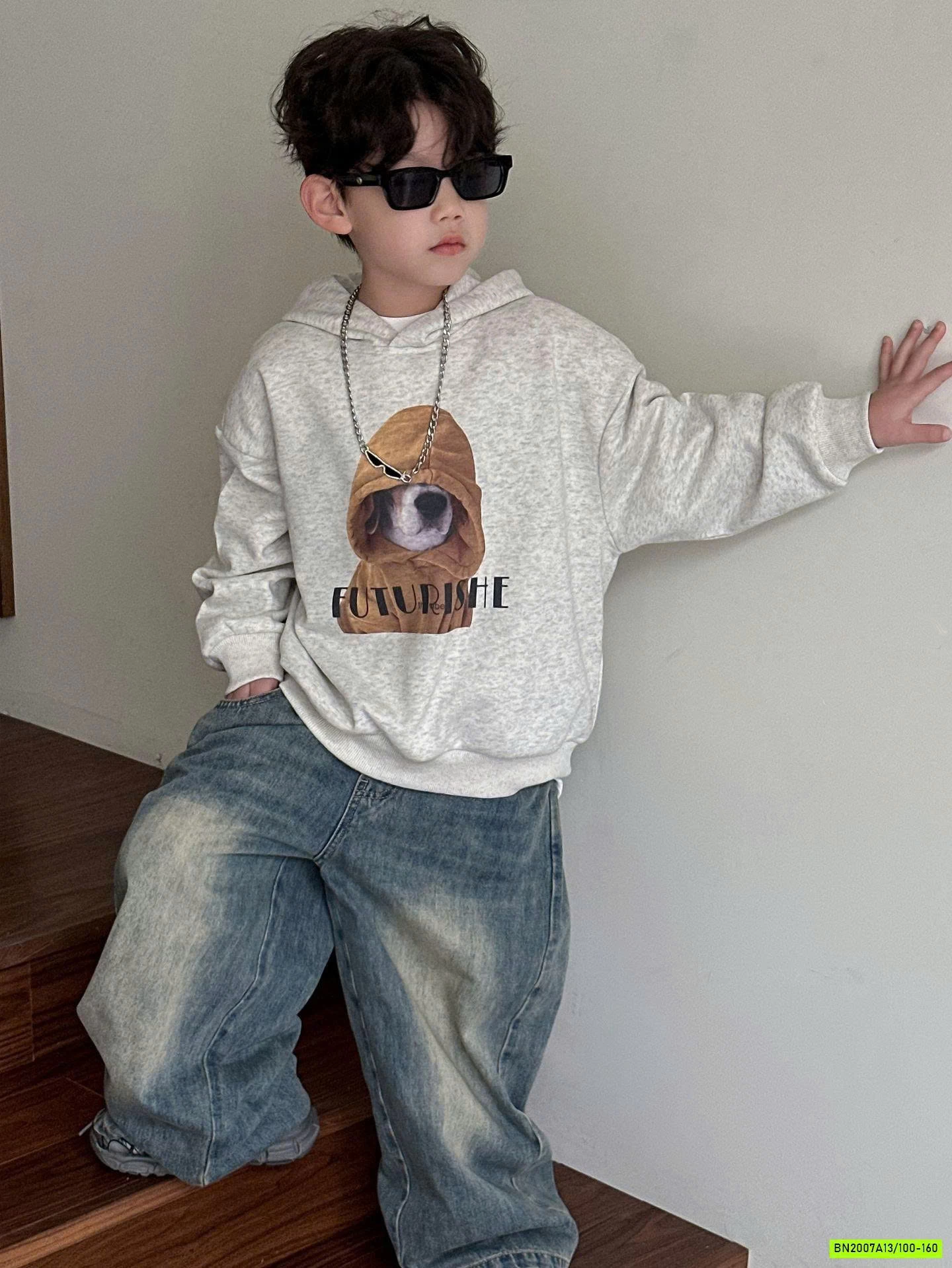 HOODIE GẤU XÁM MUỐI TIÊU