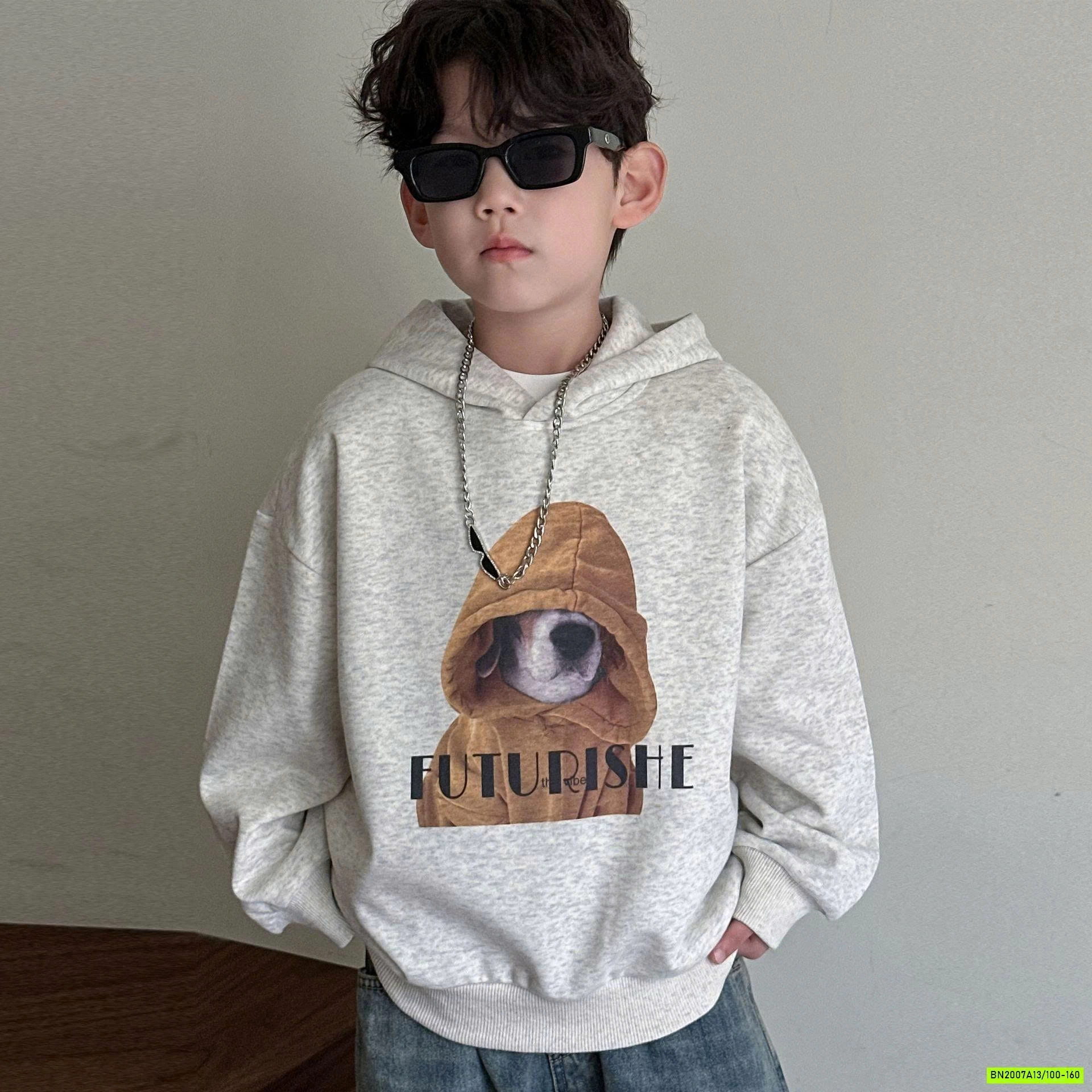 HOODIE GẤU XÁM MUỐI TIÊU