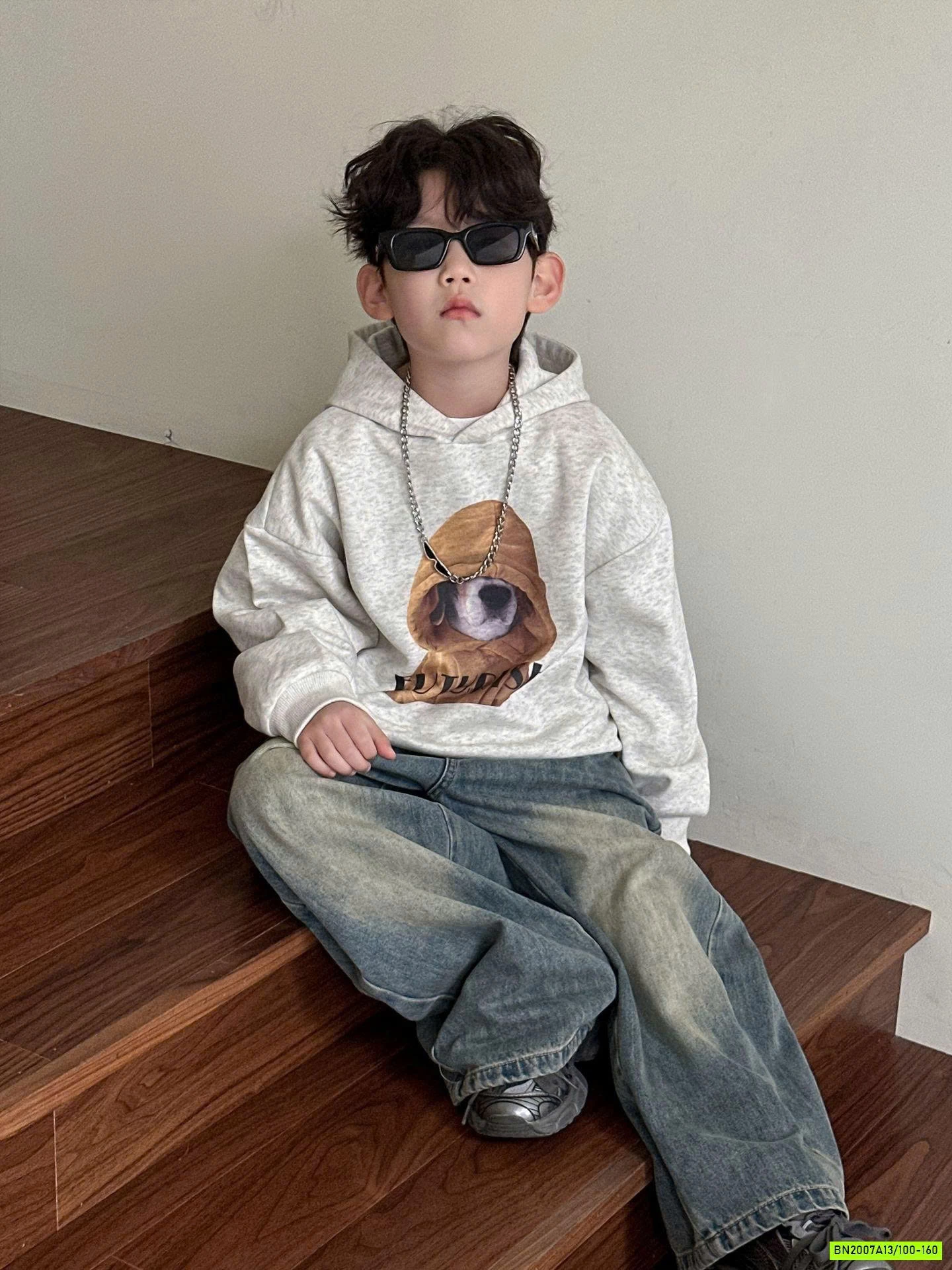 HOODIE GẤU XÁM MUỐI TIÊU