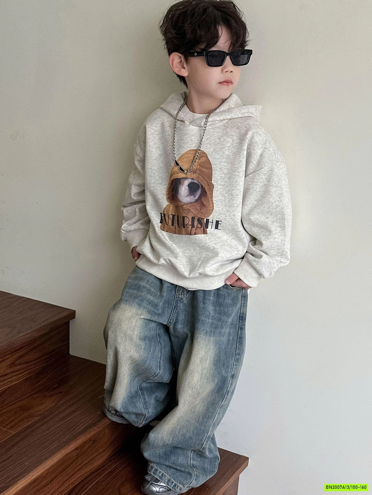 HOODIE GẤU XÁM MUỐI TIÊU