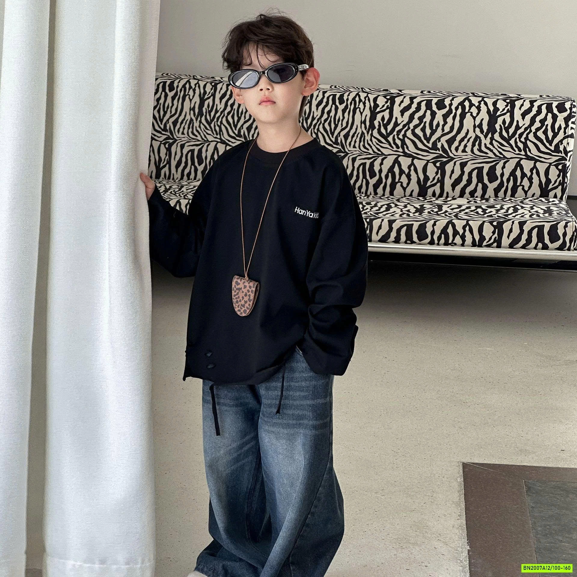 ÁO THUN TRƠN RÁCH GẤU DÀI TAY