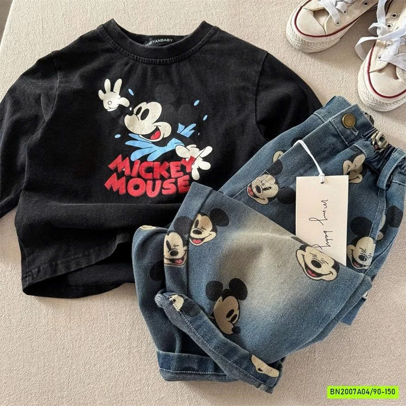 SÉT MICKEY ÁO ĐEN BẠC MMY