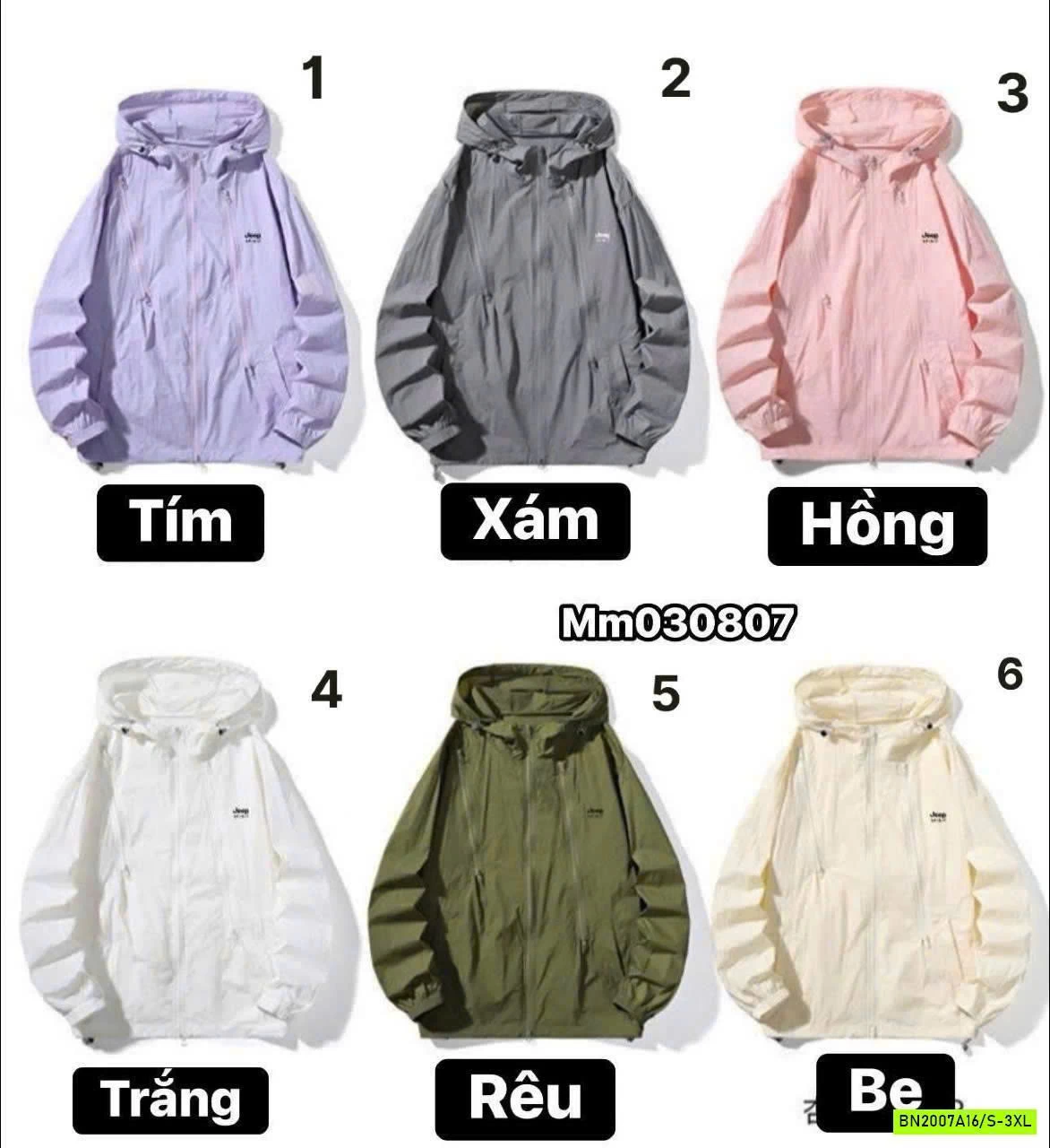 ÁO KHOÁC GIÓ JP CHỐNG NẮNG