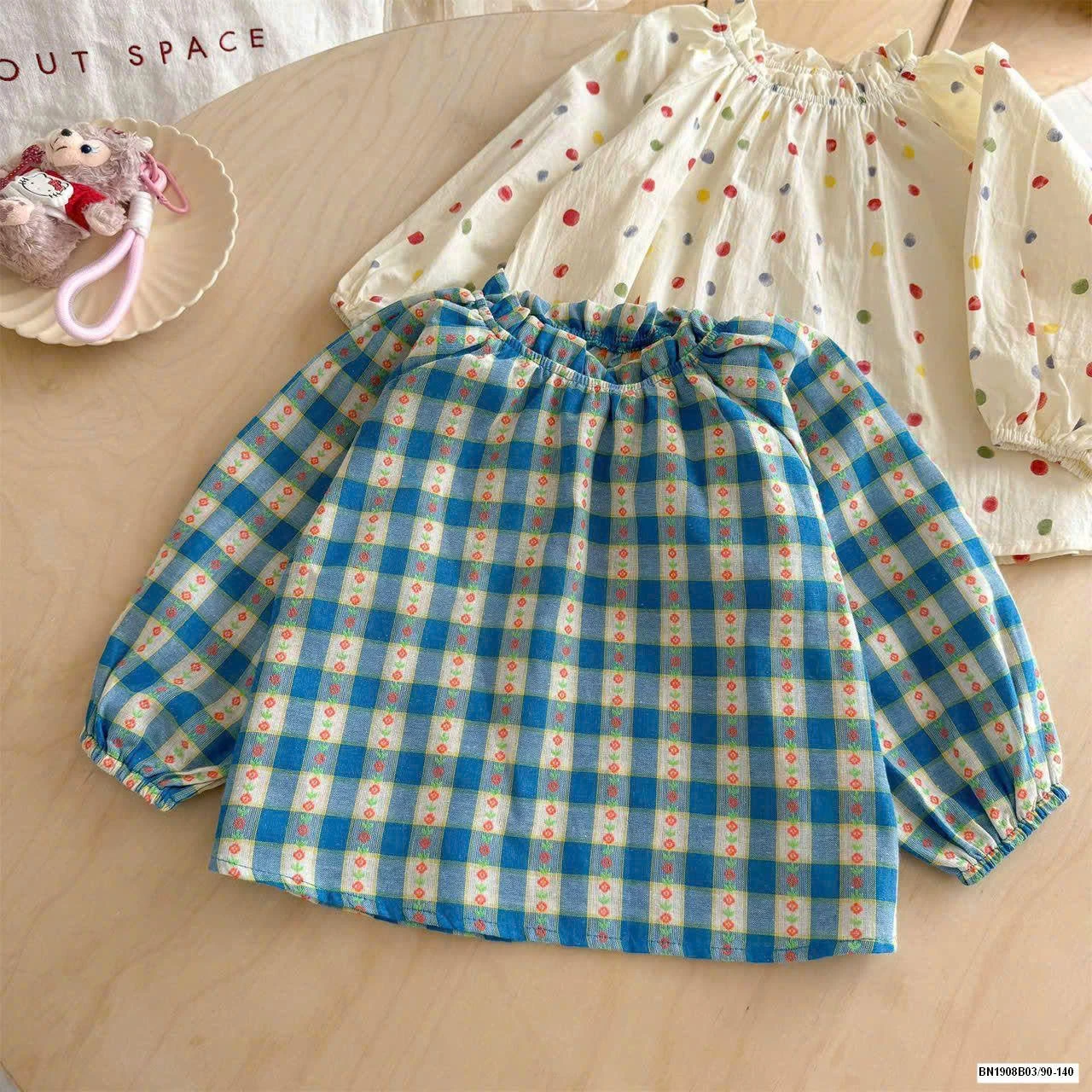 ÁO DÀI TAY HỌA TIẾT BÉ GÁI N.I.N.G.L.I