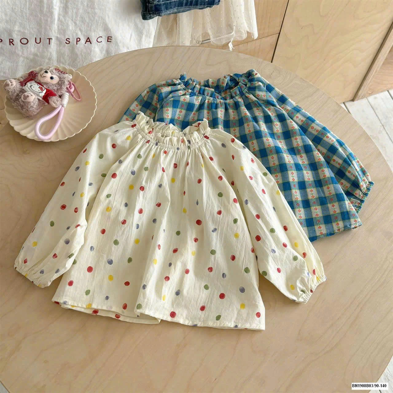 ÁO DÀI TAY HỌA TIẾT BÉ GÁI N.I.N.G.L.I