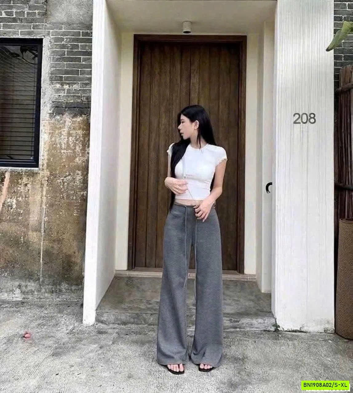 QUẦN SUÔNG COTTON DÂY RÚT EO NHÀ Mosequeen