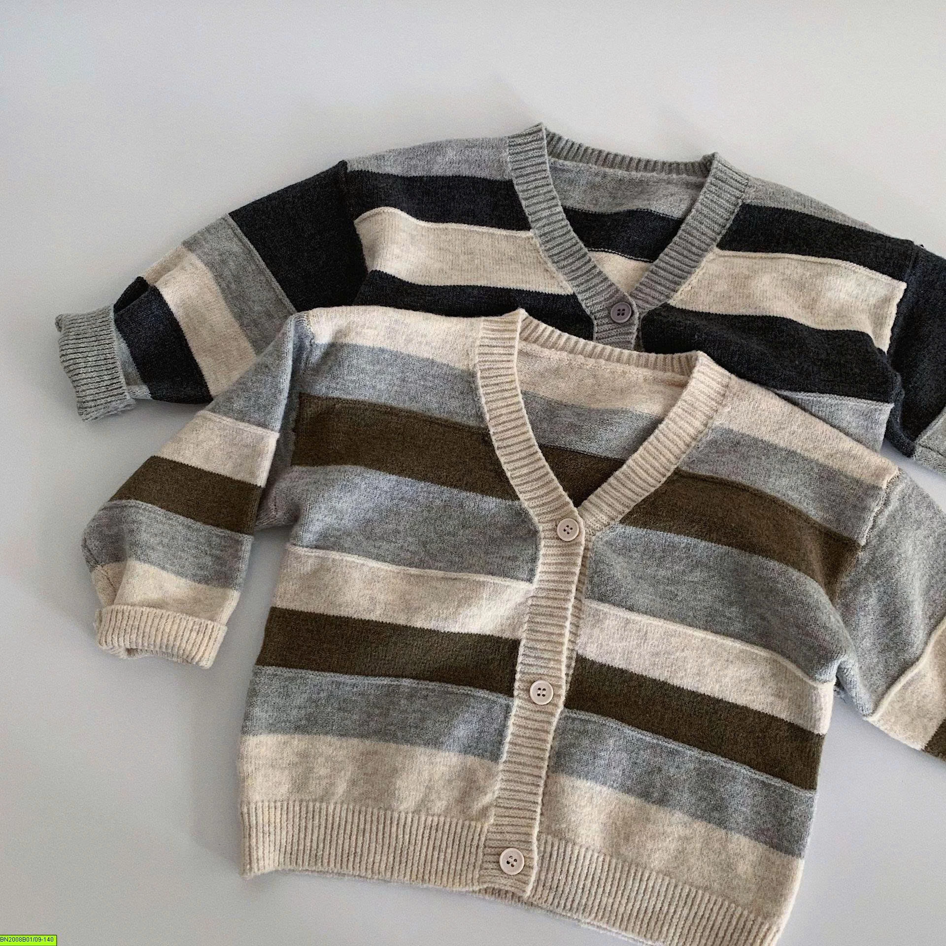 ÁO LEN CARDIGAN KẺ NGANG
