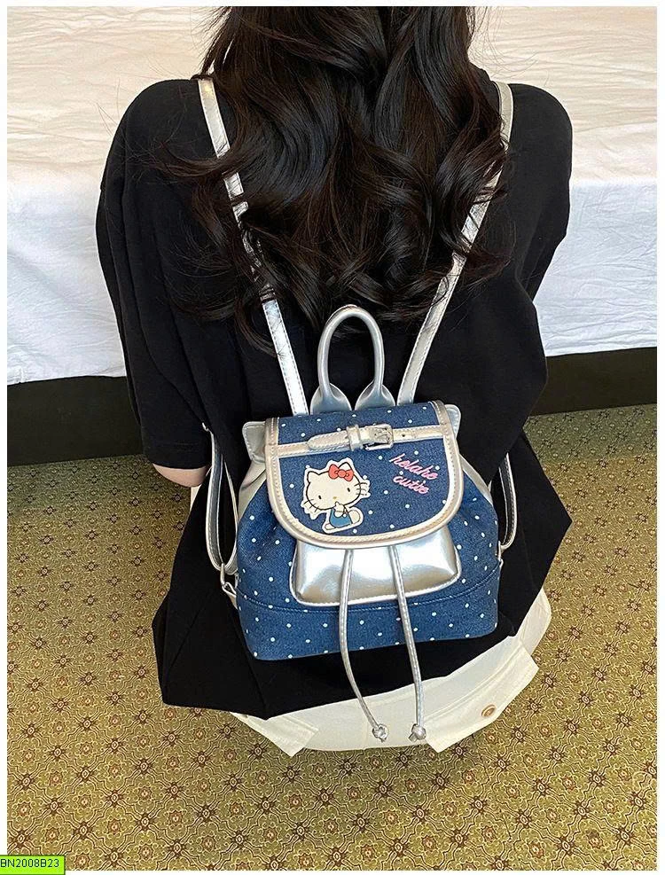 BA LÔ KITTY VẢI JEAN