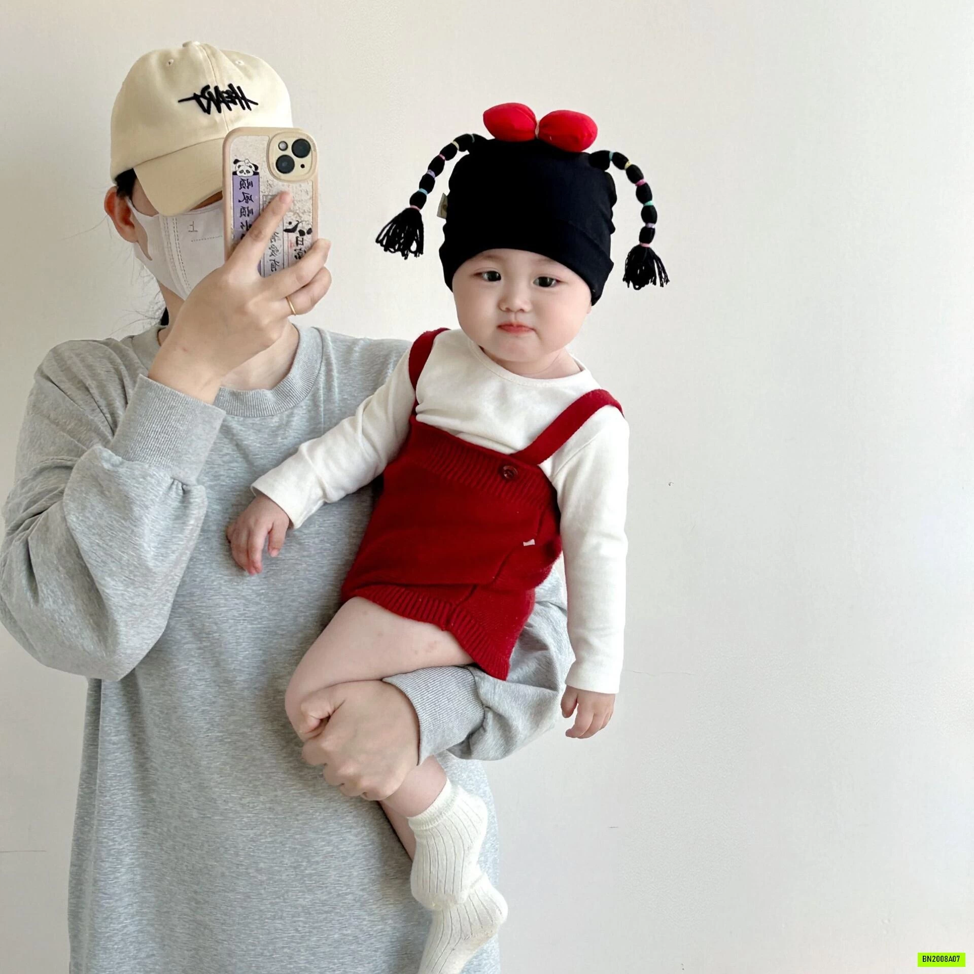 MŨ COTTON GIẢ TÓC TẾT ĐUÔI SAM