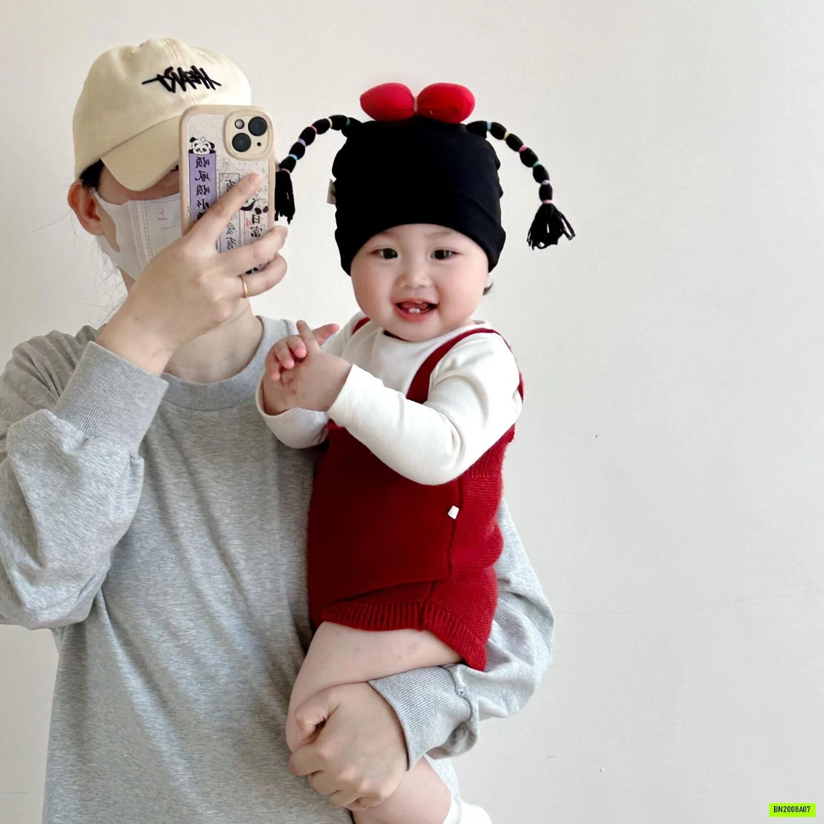 MŨ COTTON GIẢ TÓC TẾT ĐUÔI SAM