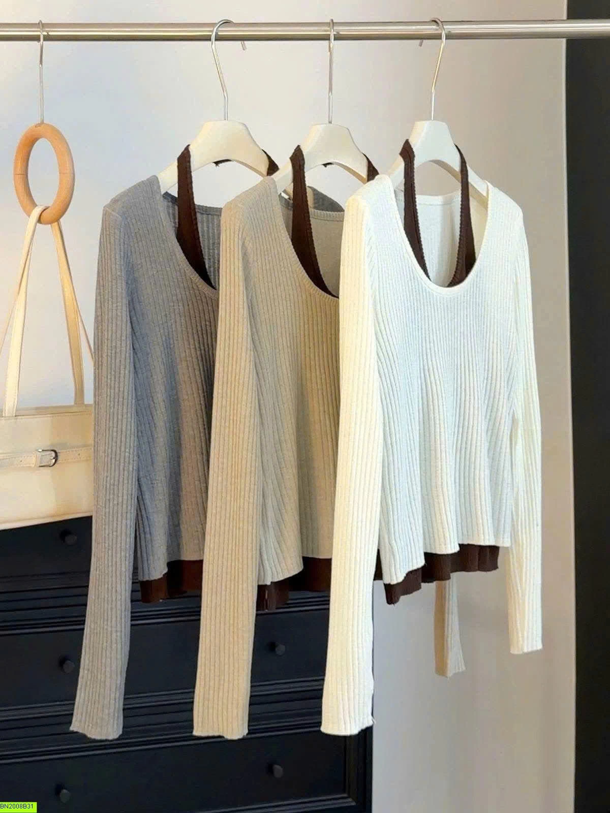 ÁO THUN GÂN 2 LỚP CÁCH ĐIỆU ANNA
