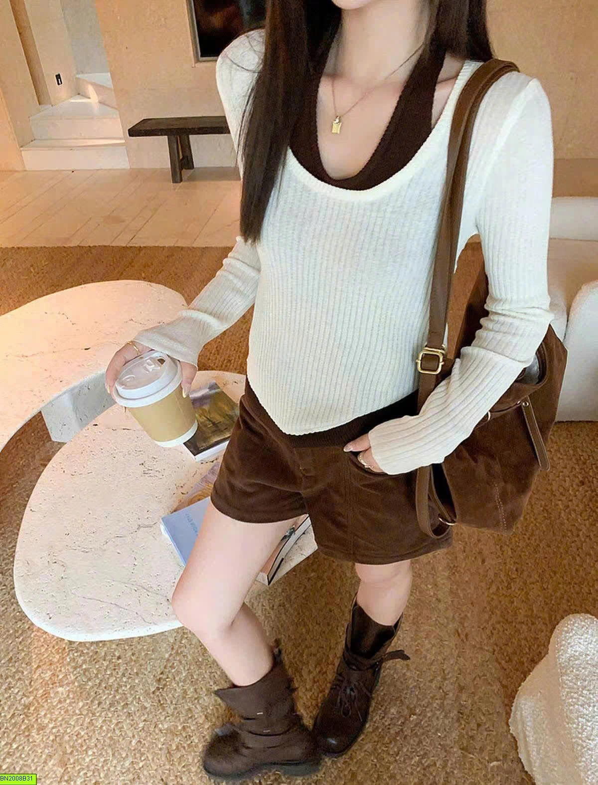 ÁO THUN GÂN 2 LỚP CÁCH ĐIỆU ANNA